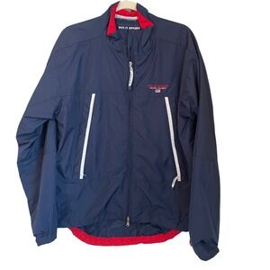Polo Sport Ralph Lauren Vintage Size L Navy Windbreaker Sailing Jacket 90s